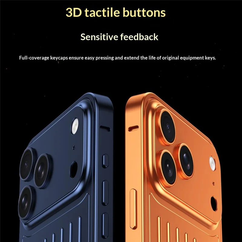 For iPhone 17 Pro Max Case Seahorse Buckle Luggage Design Aluminum Alloy Phone Cover - Orange