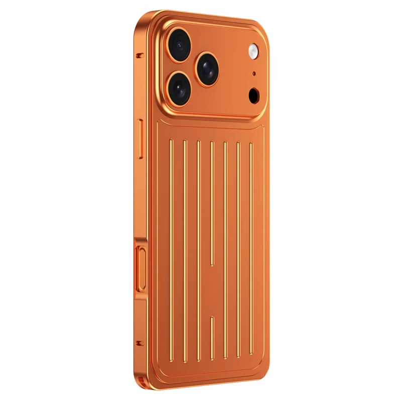 For iPhone 17 Pro Max Case Seahorse Buckle Luggage Design Aluminum Alloy Phone Cover - Orange
