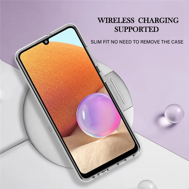 YB IMD Series-16 Style E for Samsung Galaxy A32 4G (EU Version) 2.0mm Marble Pattern TPU Cover IMD Electroplating Frame Cell Phone Case - Rose Gold