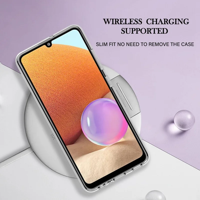 YB IMD Series-16 Style E for Samsung Galaxy A32 4G (EU Version) 2.0mm Marble Pattern TPU Cover IMD Electroplating Frame Cell Phone Case - Blue