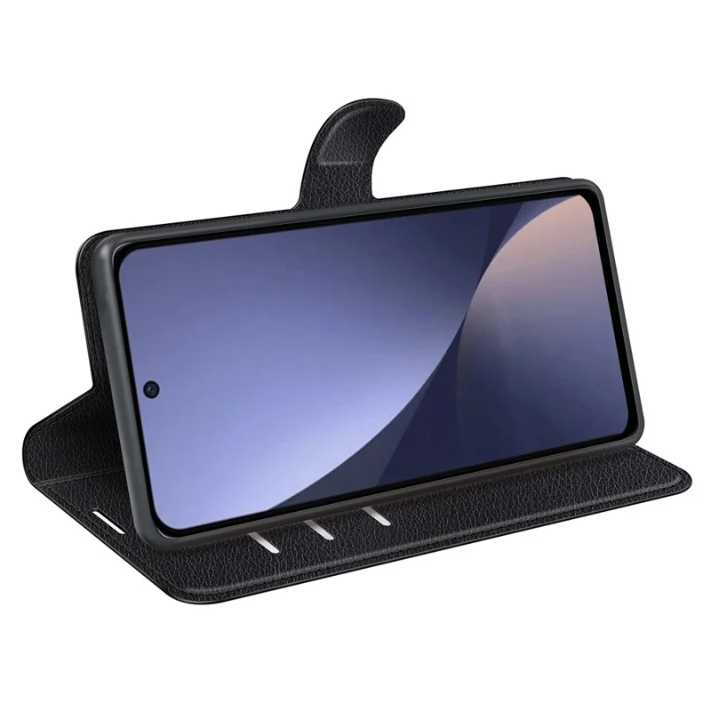 Für Xiaomi 13 Pro 5G stoßfeste Handyhülle Anti-Scratch Litchi-Textur PU-Leder Stehender Geldbörsen-Handyhülle - Schwarz