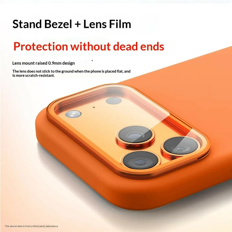 For iPhone 17 Pro Max Liquid Silicone Magnetic Case with Screen Protector Lens Protector Kickstand Mobile Cover Compatible with MagSafe - Orange