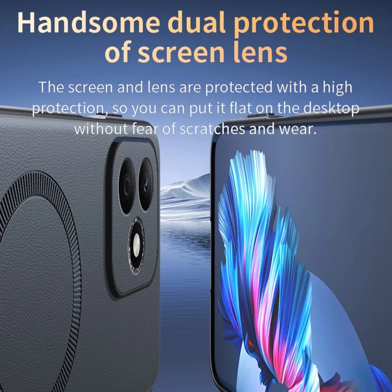Etui magnetyczne For Honor 600 Lite 5G z powłoką z tworzywa TPU + PC zamszowe etui na telefon - Czarny