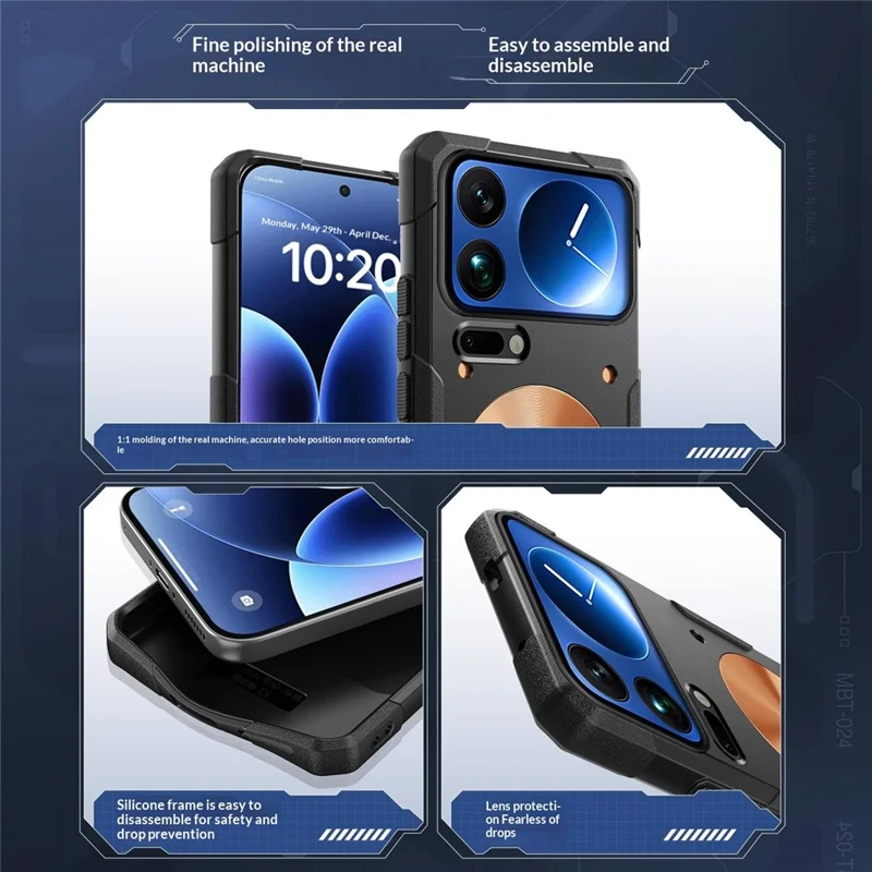 For Xiaomi 17 Pro Case Copper Heat Dissipation TPU + Metal Cooling Phone Cover Support Magnetic Car Mount - Black