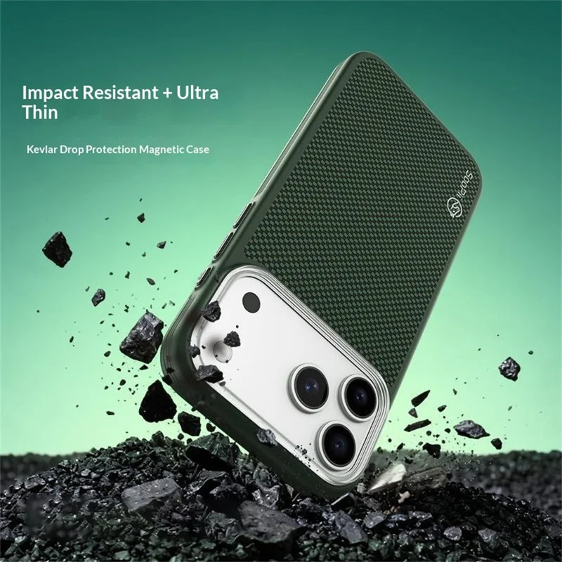 SOOPII For iPhone 17 Pro Max Magnetic Case Ultra-thin Kevlar Aramid Fiber Shockproof Protective Phone Cover