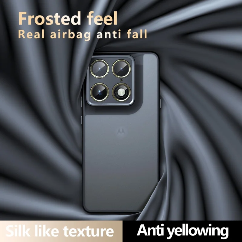 Чехол для Motorola Edge 70 Ultra 5G, тактильный TPU + матовая задняя панель из поликарбоната — прозрачный черный