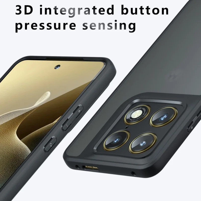 Чехол для Motorola Edge 70 Ultra 5G, тактильный TPU + матовая задняя панель из поликарбоната — прозрачный черный