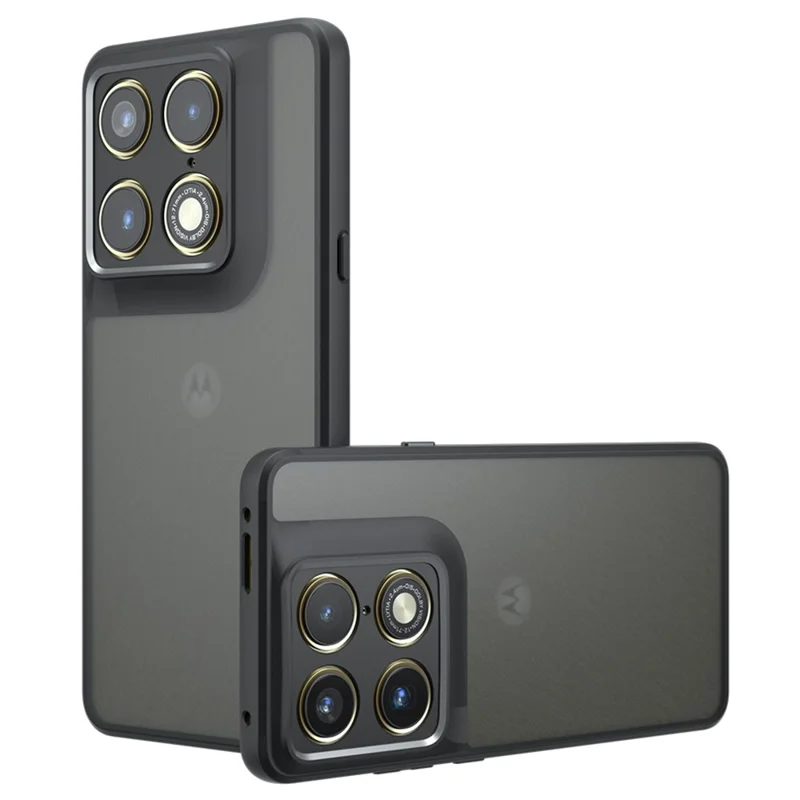 Чехол для Motorola Edge 70 Ultra 5G, тактильный TPU + матовая задняя панель из поликарбоната — прозрачный черный