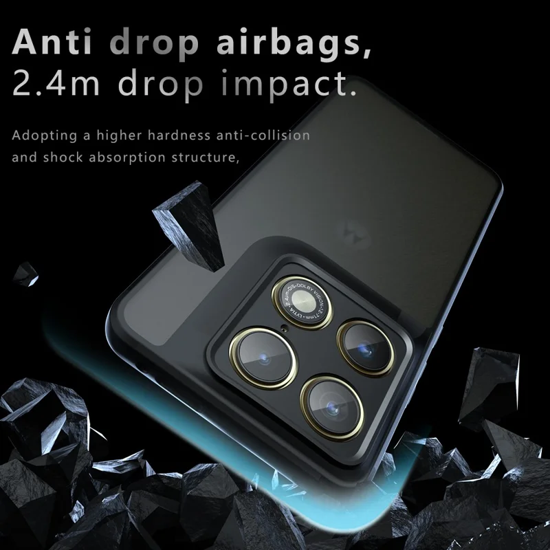 Чехол для Motorola Edge 70 Ultra 5G, тактильный TPU + матовая задняя панель из поликарбоната — прозрачный черный