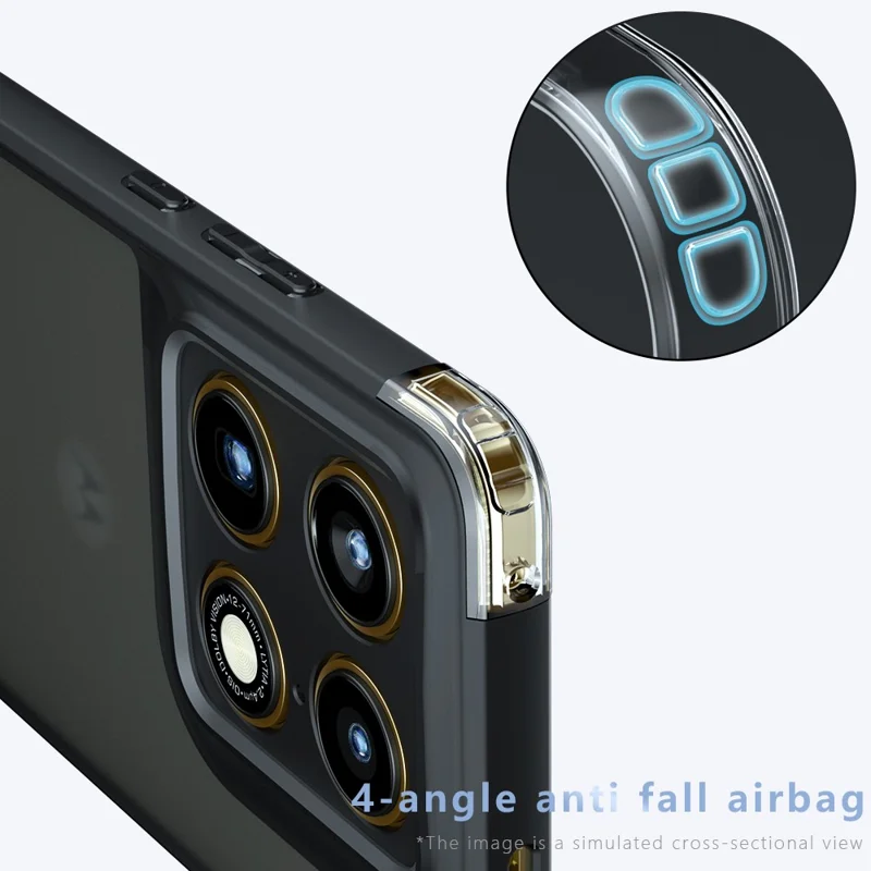 Чехол для Motorola Edge 70 Ultra 5G, тактильный TPU + матовая задняя панель из поликарбоната — прозрачный черный