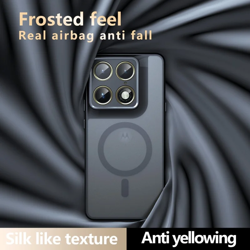 For Motorola Edge 70 Ultra 5G Magnetisk TPU + PC Skærmtilbehør med Matt Overflade - Sort