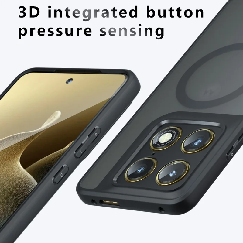 For Motorola Edge 70 Ultra 5G Magnetisk TPU + PC Skærmtilbehør med Matt Overflade - Sort