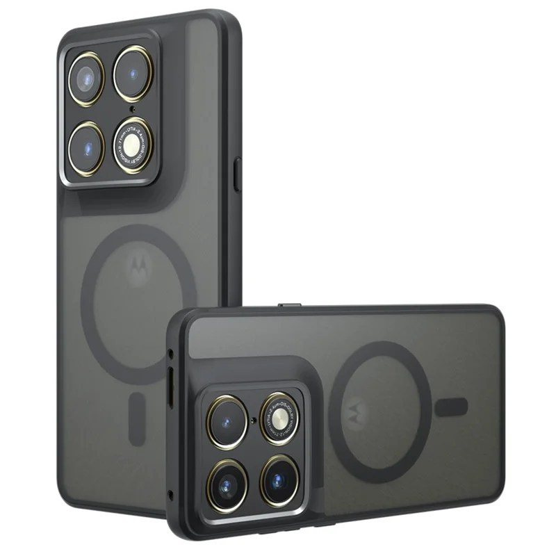 For Motorola Edge 70 Ultra 5G Magnetisk TPU + PC Skærmtilbehør med Matt Overflade - Sort