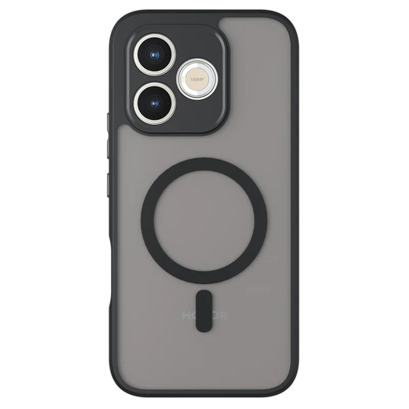 For Honor 600 Lite 5G Magnetic Case TPU + PC Matte Skin Touch Phone Cover - Transparent Black