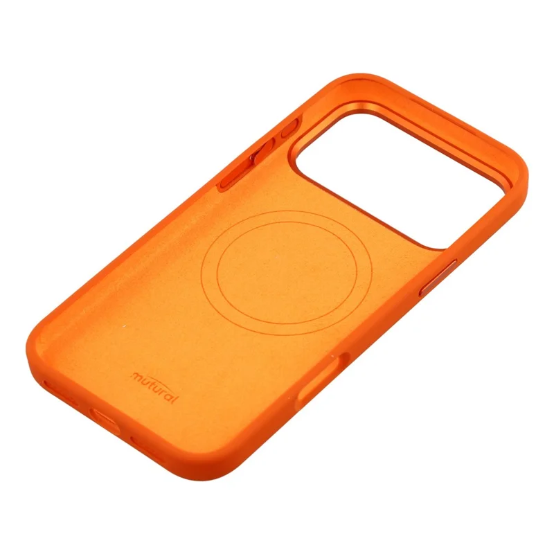 MUTURAL For iPhone 17 Pro Max Magnetic Case THE CAT Pattern PC + TPU Phone Cover with Tempered Glass Panel Compatible with MagSafe - Orange