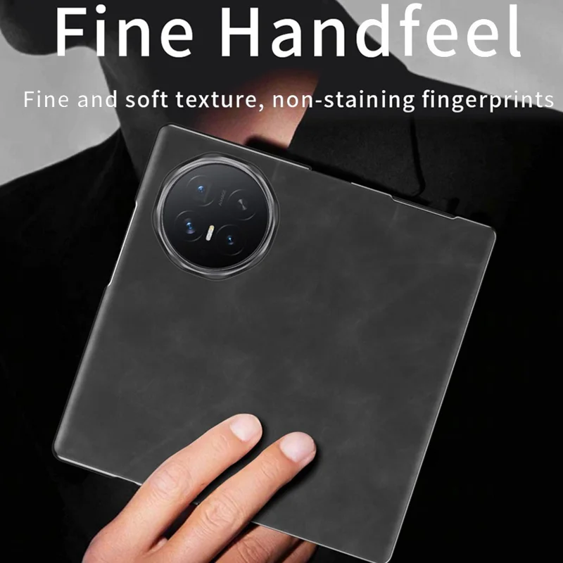 Capa para Honor Magic V6 5G Capa à Prova de Quedas com Suporte em Couro Sintético Textura Napa + Capa em PC - Preto