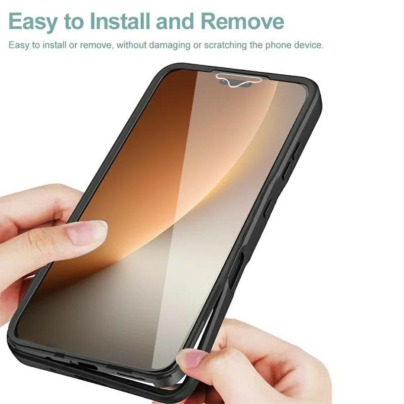 For Honor Magic8 Pro 5G Phone Case Acrylic + TPU Clear Phone Cover with PET Screen Film - Black
