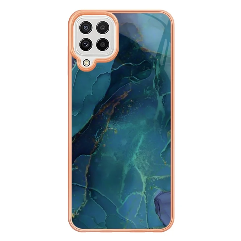 Für Samsung Galaxy A22 4G (EU -version) / M32 (globale Version) 4G YB IMD Series-16 Marble Muster Phone Cover Style E IMD 2,0 mm TPU Anti-fingerabdrücke Elektroplierend Zurück - Grün