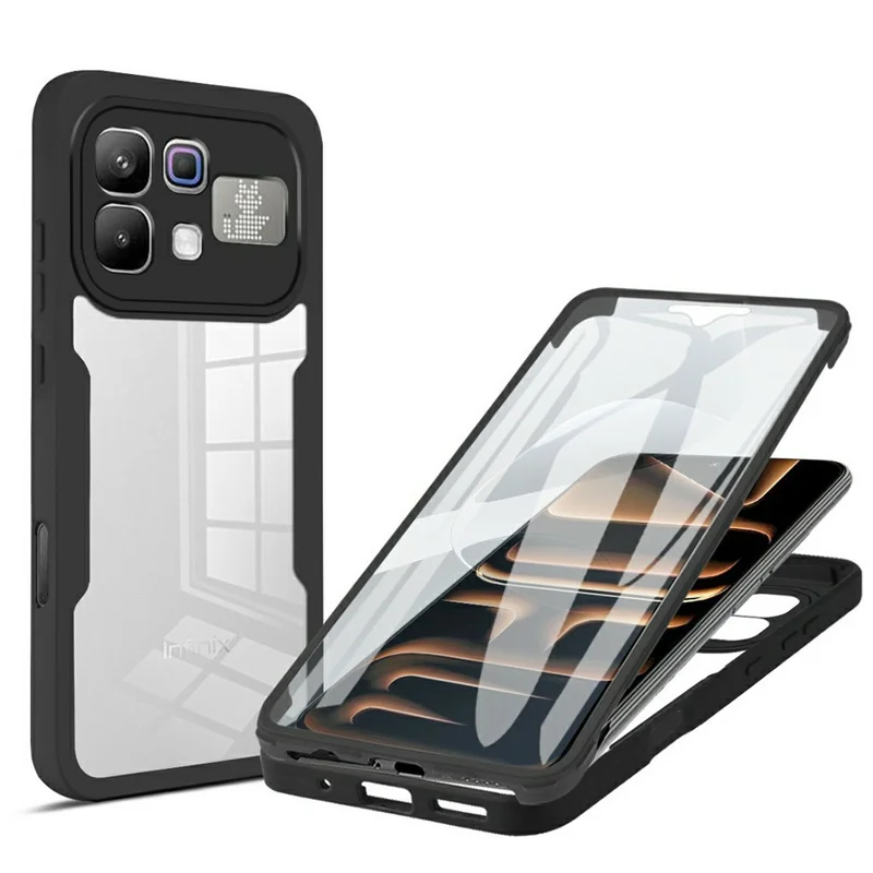 Phone Case for Infinix Note 60 5G  /  Note 60 Pro 5G Acrylic + TPU Clear Phone Cover with PET Screen Film - Black