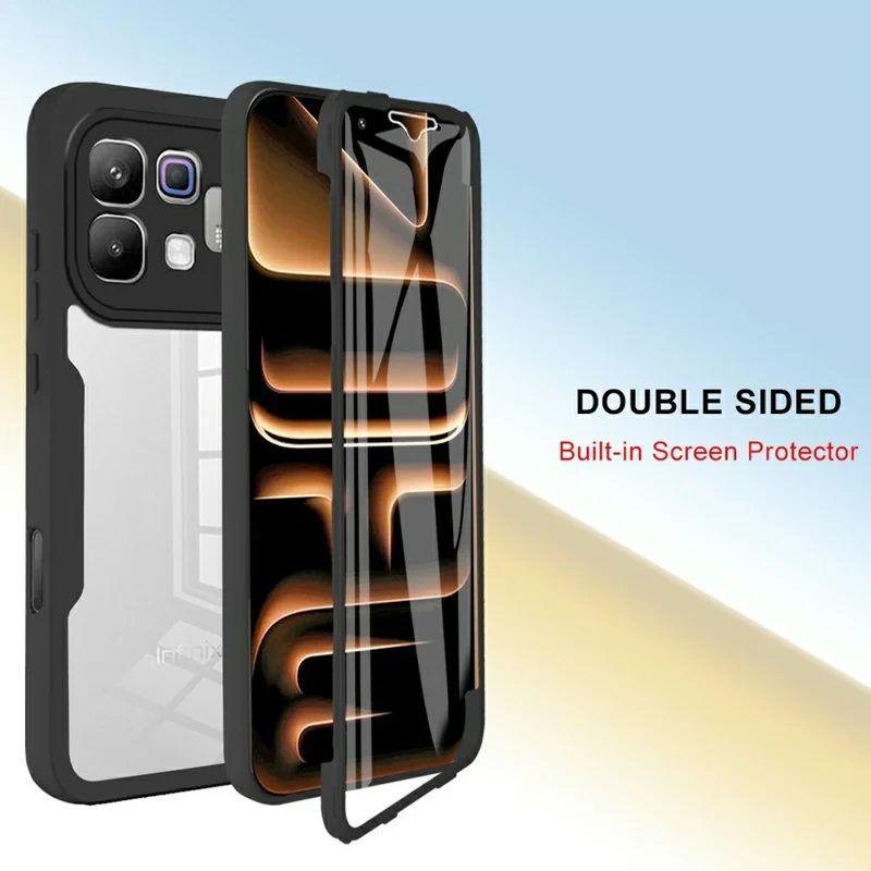 Phone Case for Infinix Note 60 5G  /  Note 60 Pro 5G Acrylic + TPU Clear Phone Cover with PET Screen Film - Black