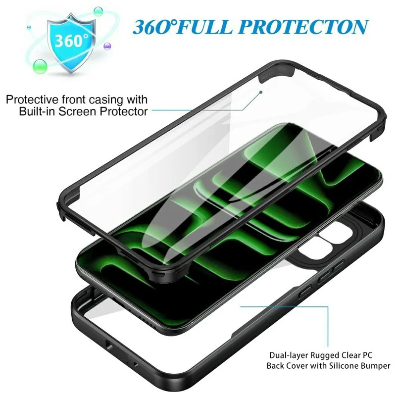 For Infinix Note Edge 5G Phone Case Acrylic + TPU Clear Phone Cover with PET Screen Film - Black