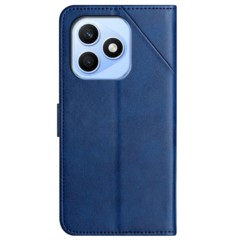 För Honor X8d 4G Skal Linjemönster Läderfodral Med Handlager - Blå