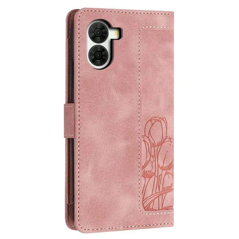 For ZTE nubia S2 Case Tulip Leather Phone Cover with 5 Card Slots Wallet - Pink