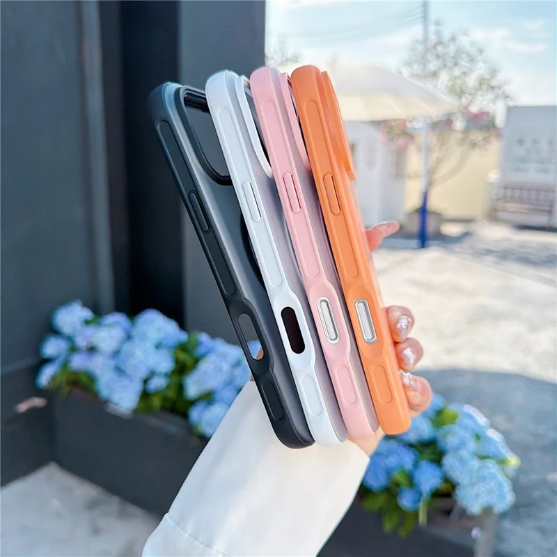 For iPhone 16 Pro Magnetic Case Anti-fingerprint Soft-touch Shockproof  TPU + PC Cover - Transparent White