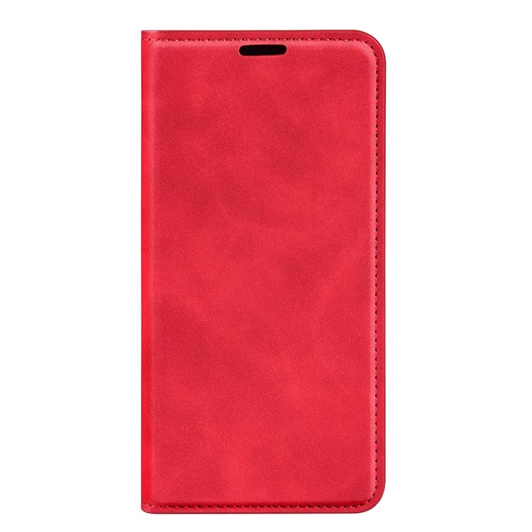 For Xiaomi Poco C40 4G Magnetic Auto-absorbed Anti-drop Phone Cover Skin-touch Feeling PU Leather Folio Phone Wallet Stand Case - Red