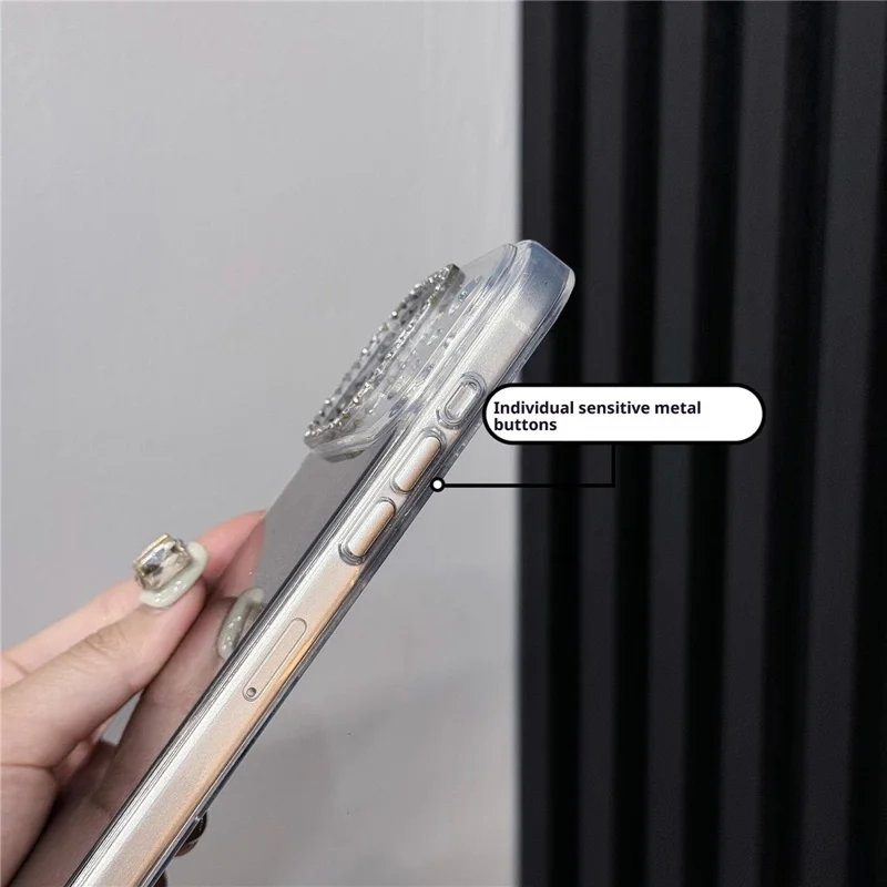 For iPhone 17 Pro Starlight Glitter Magnetic Case TPU + PC Shockproof Cover Compatible with Magsafe - Transparent Gold