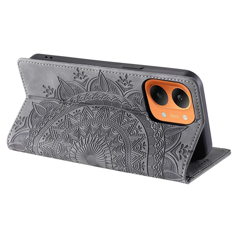 For Xiaomi Redmi Turbo 5 Max 5G  /  Poco X8 Pro Max 5G Case Magnetic Closing Leather Phone Cover Pattern Imprinted - Grey