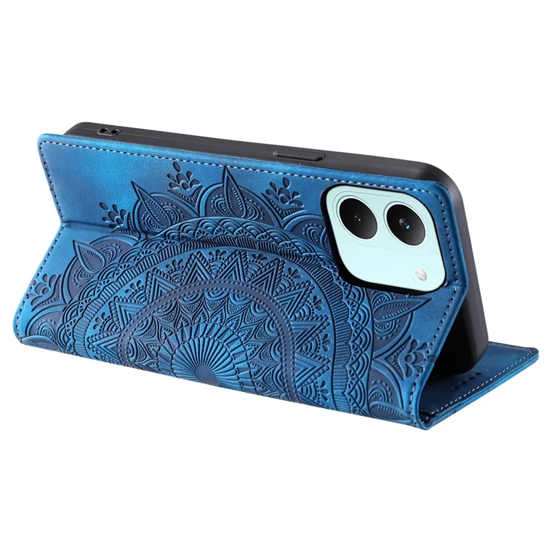 Phone Case For Xiaomi Poco X8 Pro 5G  /  Redmi Turbo 5 5G Magnetic Closing Leather Phone Cover Pattern Imprinted - Blue