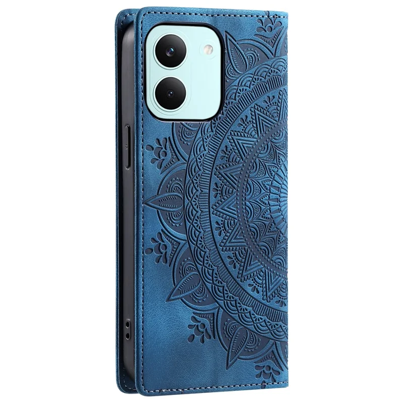 Phone Case For Xiaomi Poco X8 Pro 5G  /  Redmi Turbo 5 5G Magnetic Closing Leather Phone Cover Pattern Imprinted - Blue