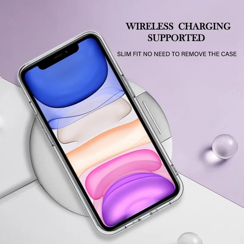 Voor iPhone 11 6,1 inch YB IMD-serie-16 Stijl E Marmeren Patroon Hoesje 2,0 mm TPU Gegalvaniseerd IMD Krasbestendig Telefoonhoesje Ondersteunt Draadloos Opladen - Roségoud