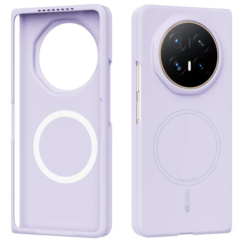 ABEEL for Honor Magic V6 5G Magnetic Case Skin Touch Liquid Silicone Phone Back Cover - Purple