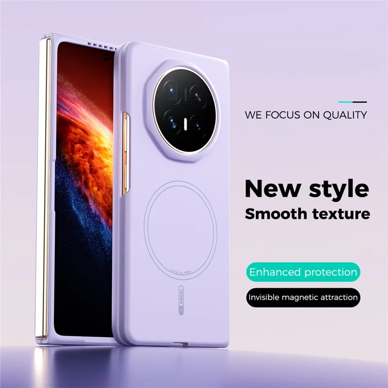 ABEEL for Honor Magic V6 5G Magnetic Case Skin Touch Liquid Silicone Phone Back Cover - Purple