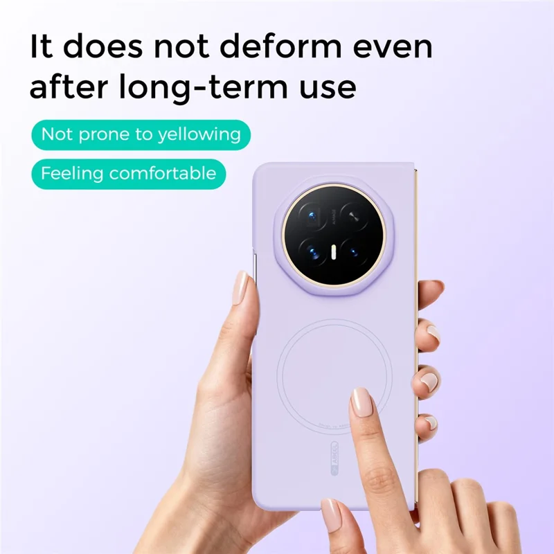 ABEEL for Honor Magic V6 5G Magnetic Case Skin Touch Liquid Silicone Phone Back Cover - Purple