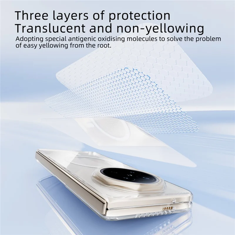 ABEEL for Honor Magic V6 5G Magnetic Case Clear PC Anti Scratch Phone Cover - Transparent