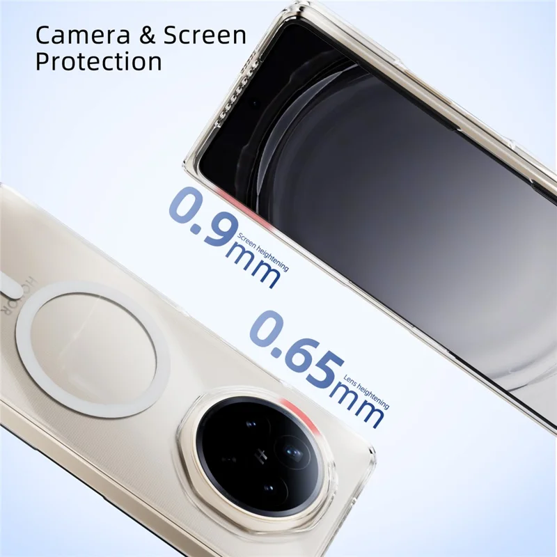 ABEEL for Honor Magic V6 5G Magnetic Case Clear PC Anti Scratch Phone Cover - Transparent