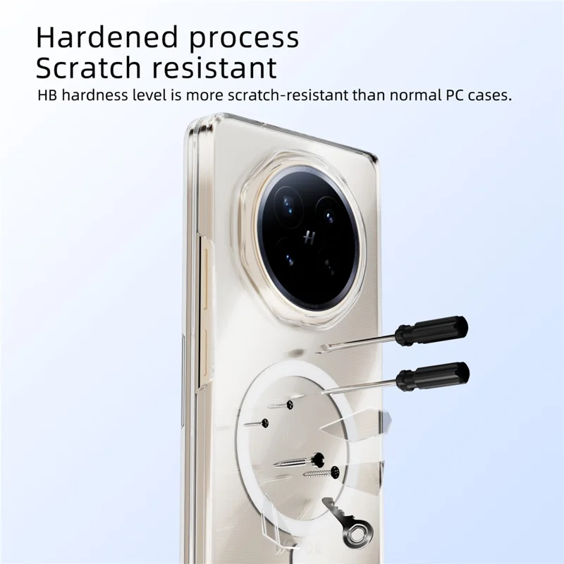 ABEEL for Honor Magic V6 5G Magnetic Case Clear PC Anti Scratch Phone Cover - Transparent