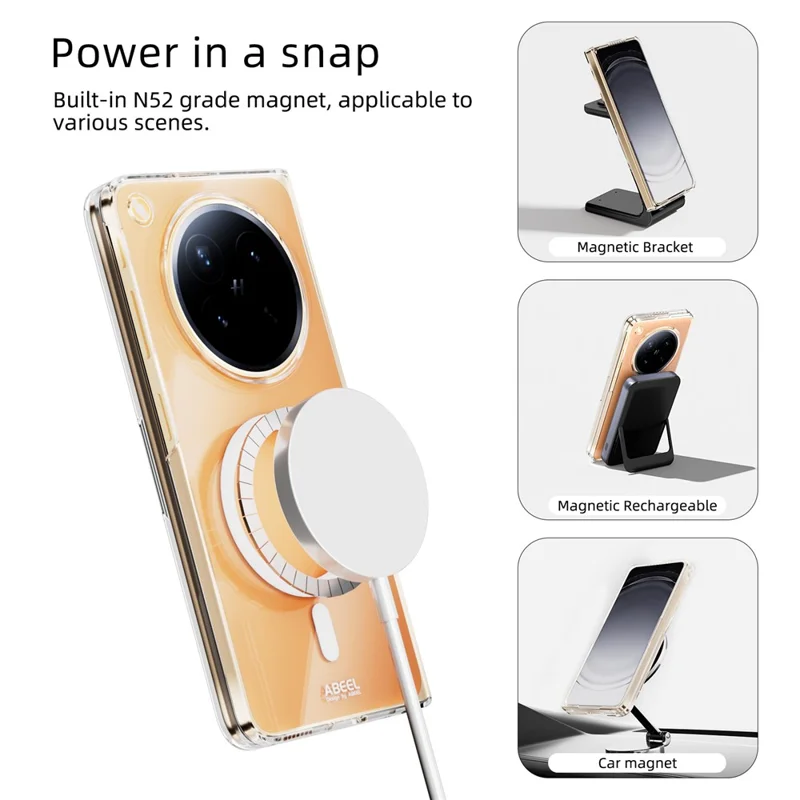 ABEEL for Oppo Find N6 5G Magnetic Case Clear PC Anti Scratch Phone Cover - Transparent