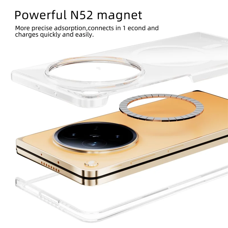 ABEEL for Oppo Find N6 5G Magnetic Case Clear PC Anti Scratch Phone Cover - Transparent
