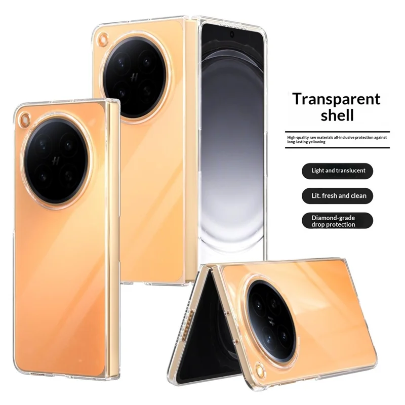 For Oppo Find N6 5G Clear Case Anti-Drop Hard PC Phone Cover - Transparent