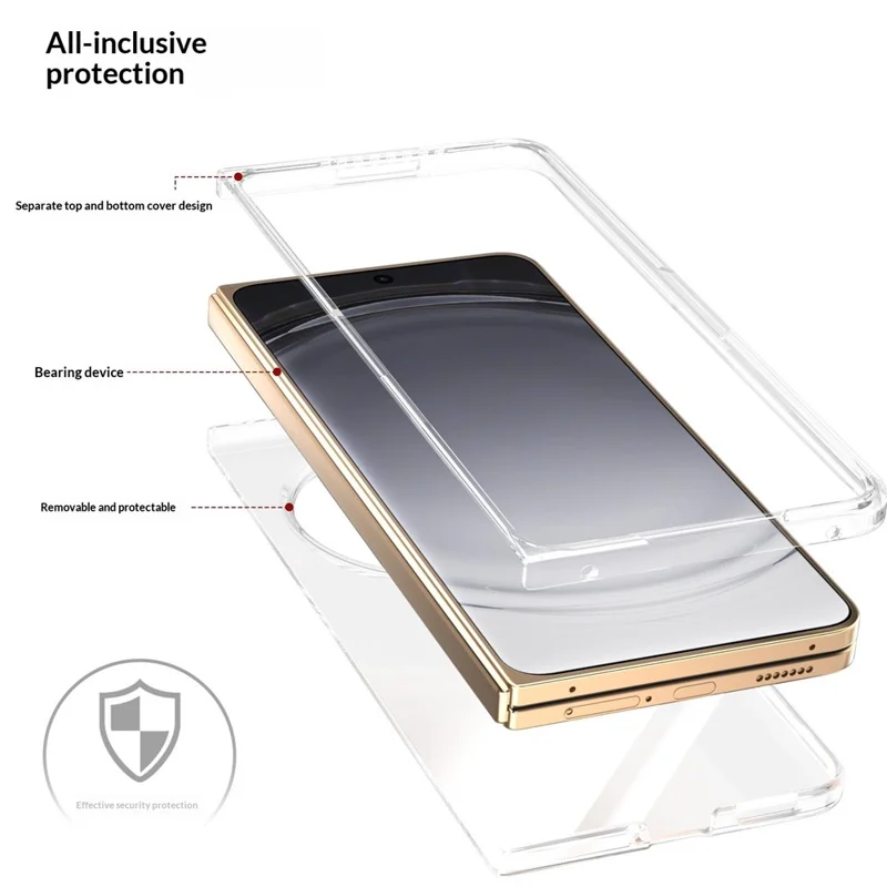 For Oppo Find N6 5G Clear Case Anti-Drop Hard PC Phone Cover - Transparent