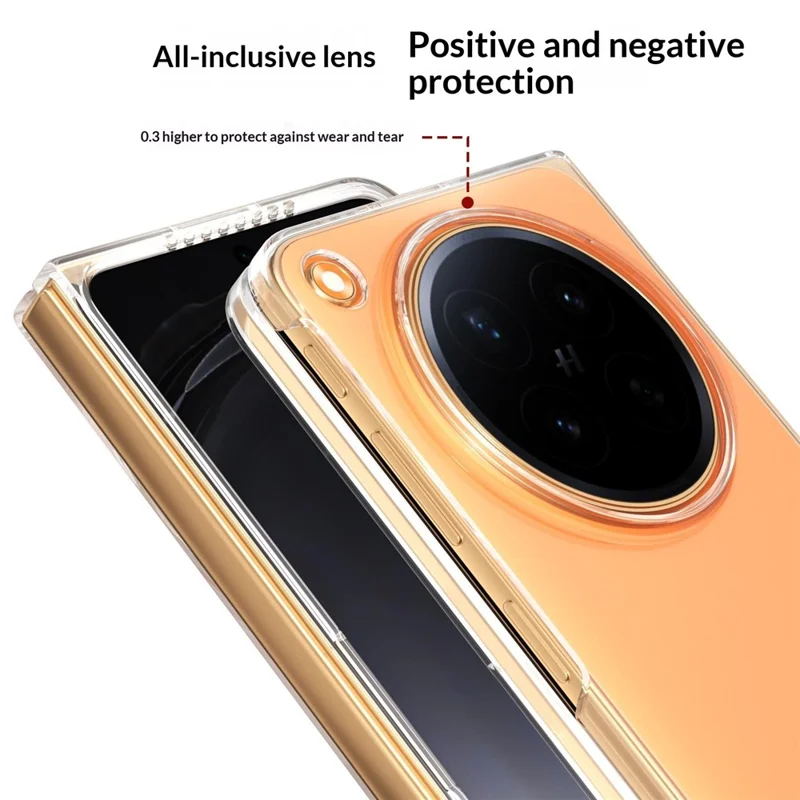 For Oppo Find N6 5G Clear Case Anti-Drop Hard PC Phone Cover - Transparent