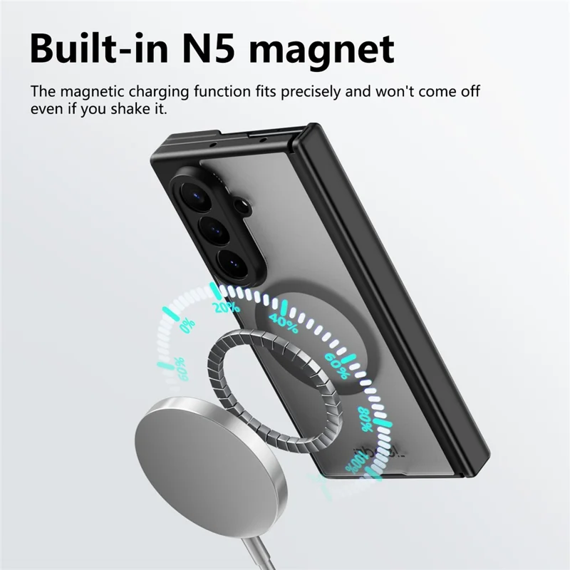 ABEEL for Samsung Galaxy Z TriFold 5G Matte Magnetic Case Hinge Design Shockproof TPU + PC Cover - Black