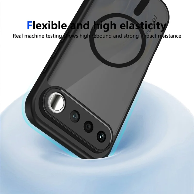 For Realme 16 5G Magnetic Case Skin Touch Matte PC + TPU Anti-Drop Phone Cover - Black