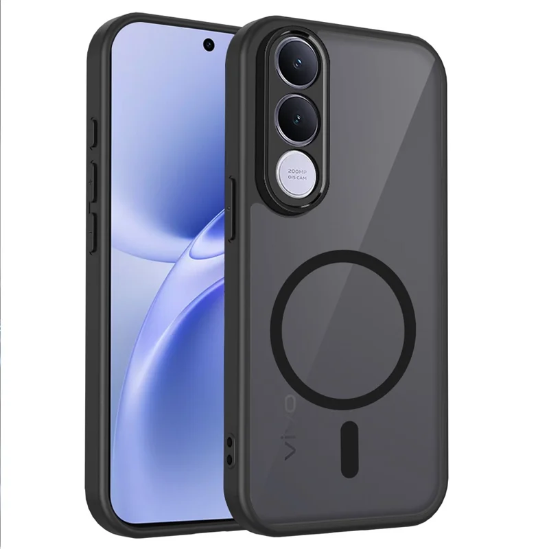 For vivo V70 FE 5G Magnetic Case Skin Touch Matte PC + TPU Anti-Drop Phone Cover - Black