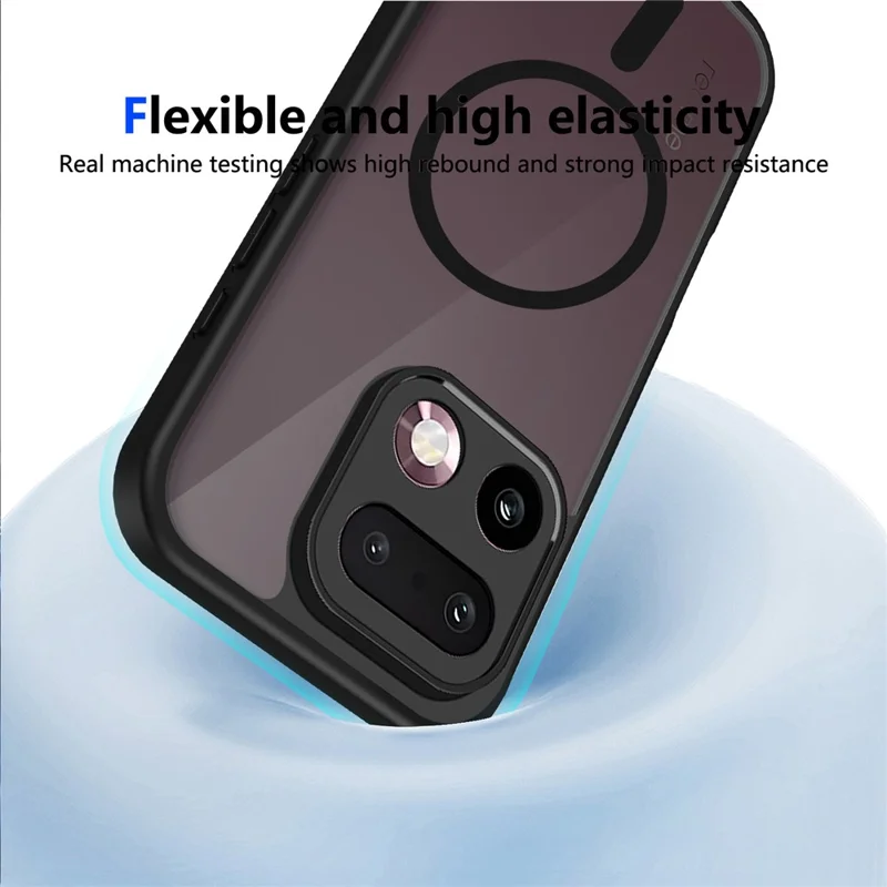 For Realme 16 Pro 5G Magnetic Case Skin Touch Matte PC + TPU Anti-Drop Phone Cover - Black