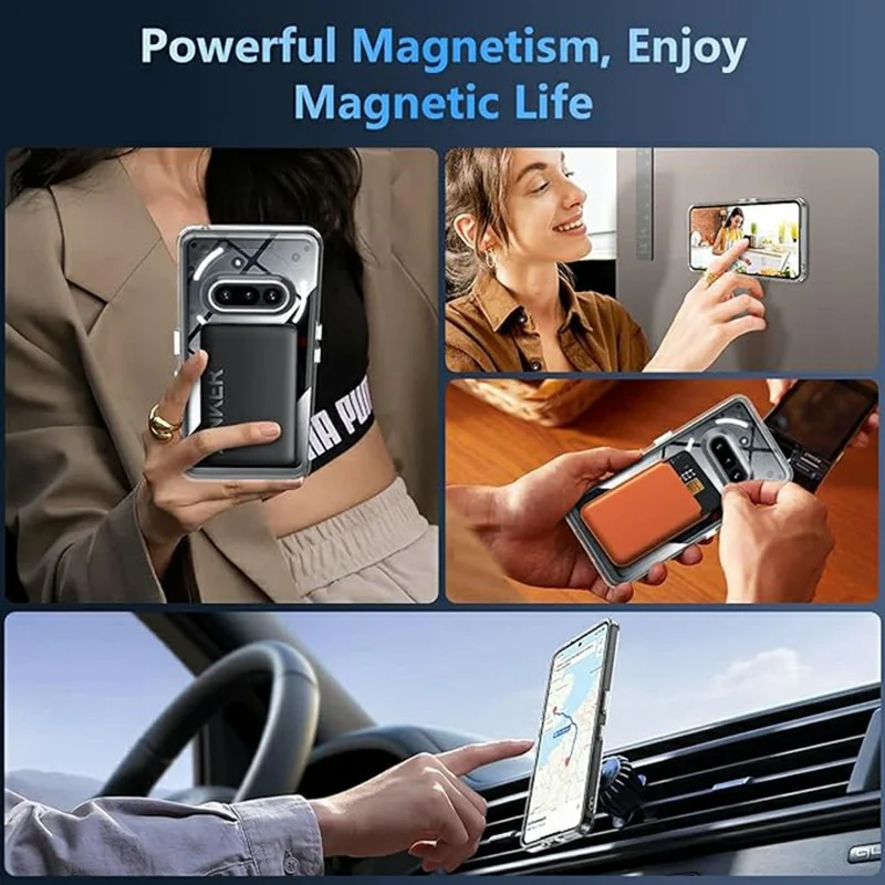 For Nothing Phone (4a) Magnetic Case Transparent TPU Anti Drop Phone Cover
